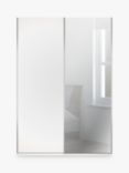 John Lewis Elstra 150cm Wardrobe Mirrored Sliding Door, Off White/Mirror