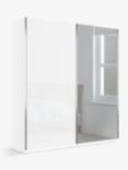John Lewis Elstra 200cm Wardrobe Mirrored Sliding Door, Off White/Mirror