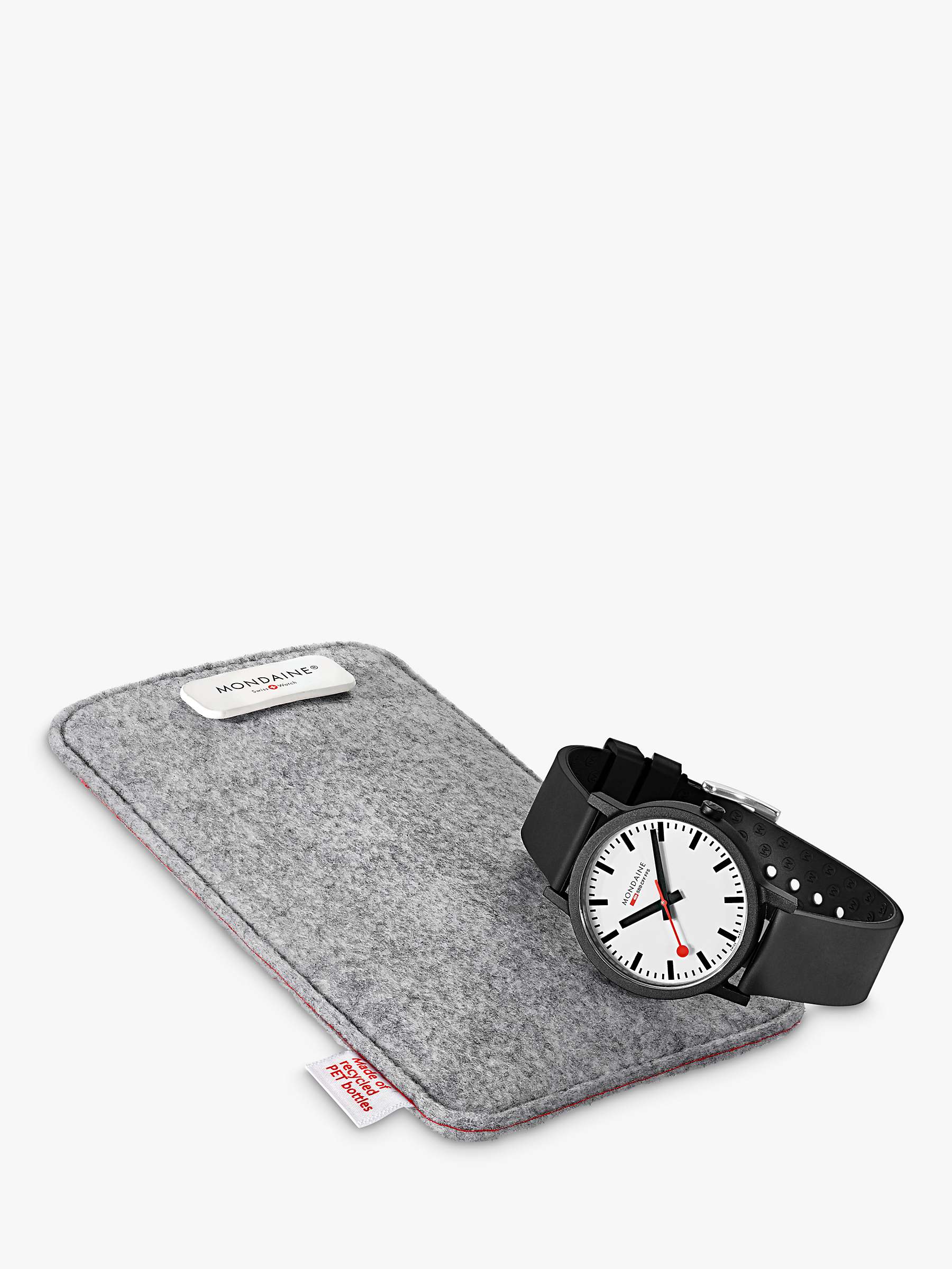 Buy Mondaine MS1.32110.RB Unisex Essence Rubber Strap Watch, Black/White Online at johnlewis.com