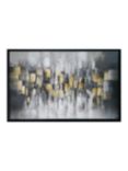 Thora - Hand-Painted Abstract Framed Canvas, 72 x 112cm, Yellow/Grey
