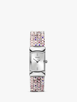 Sekonda 2951 Women's Seksy Swarovski Crystal Bracelet Strap Watch, Multi/Silver