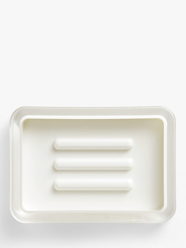 John Lewis Block Stripe Soap Dish, White