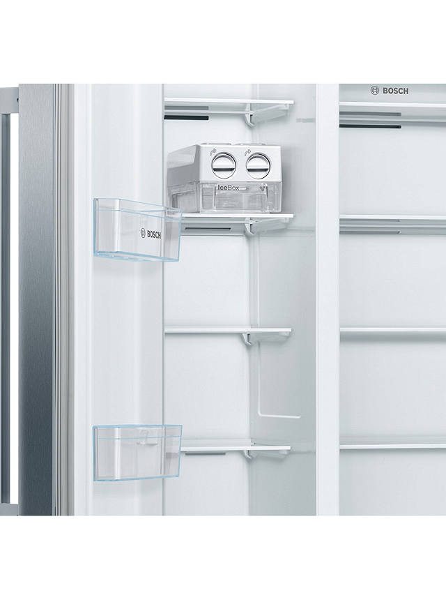 Buy Bosch Series 4 KAN93VIFPG Freestanding 65/35 American Fridge Freezer, Stainless Steel Online at johnlewis.com