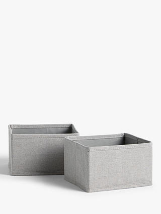 John Lewis ANYDAY Small Drawer Organiser, Grey, Pack of 2
