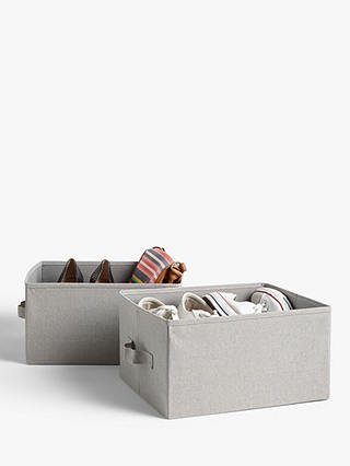 John Lewis ANYDAY Fabric Storage Boxes, Set of 2
