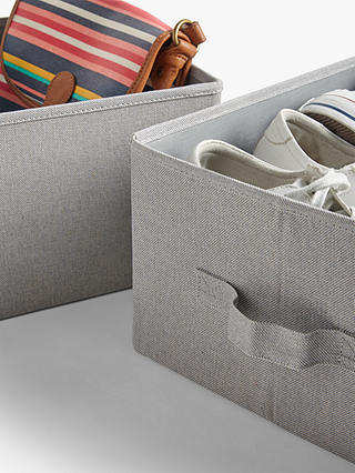 John Lewis ANYDAY Fabric Storage Boxes, Set of 2