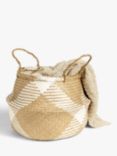 John Lewis White Pattern Seagrass Basket