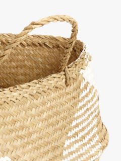 John Lewis White Pattern Seagrass Basket