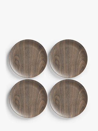 John Lewis & Partners Bamboo Wood-Effect Side Plates, Set of 4, 20cm, Natural