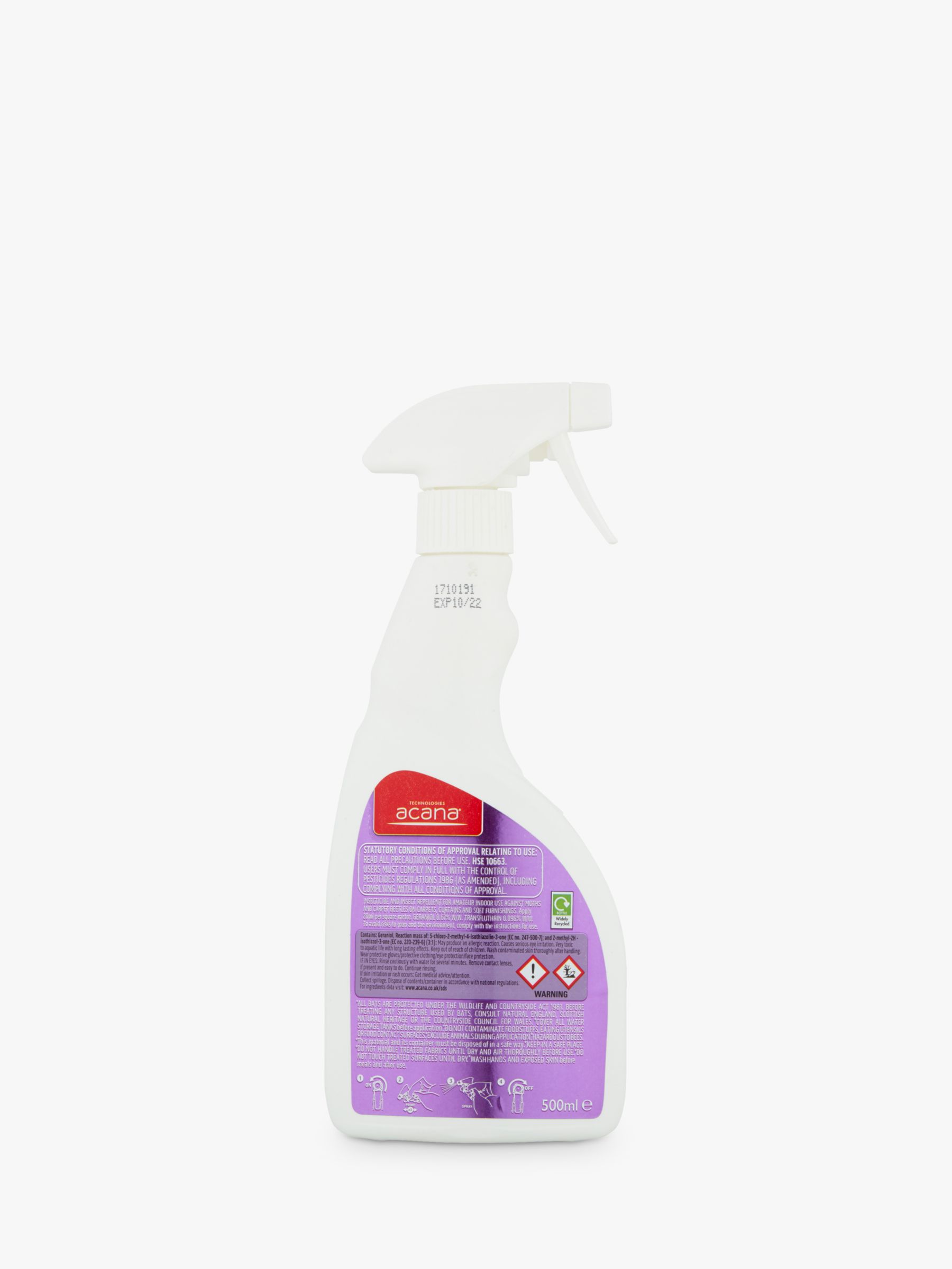 Moth Killer & Freshener Spray 275ml Acana Lavander Fragrance Fabric Clothes  Safe