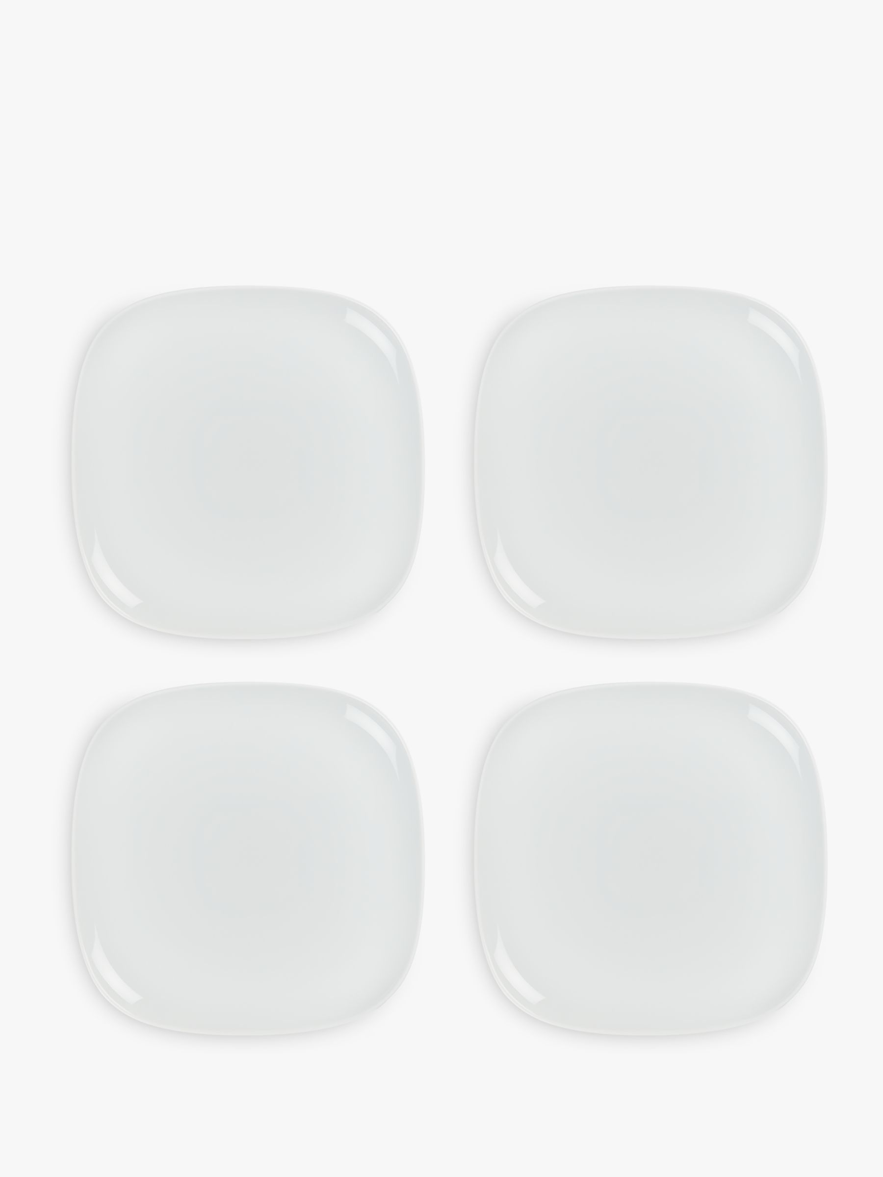 John Lewis ANYDAY Dine Square Side Plates, Set of 4, 16cm, White