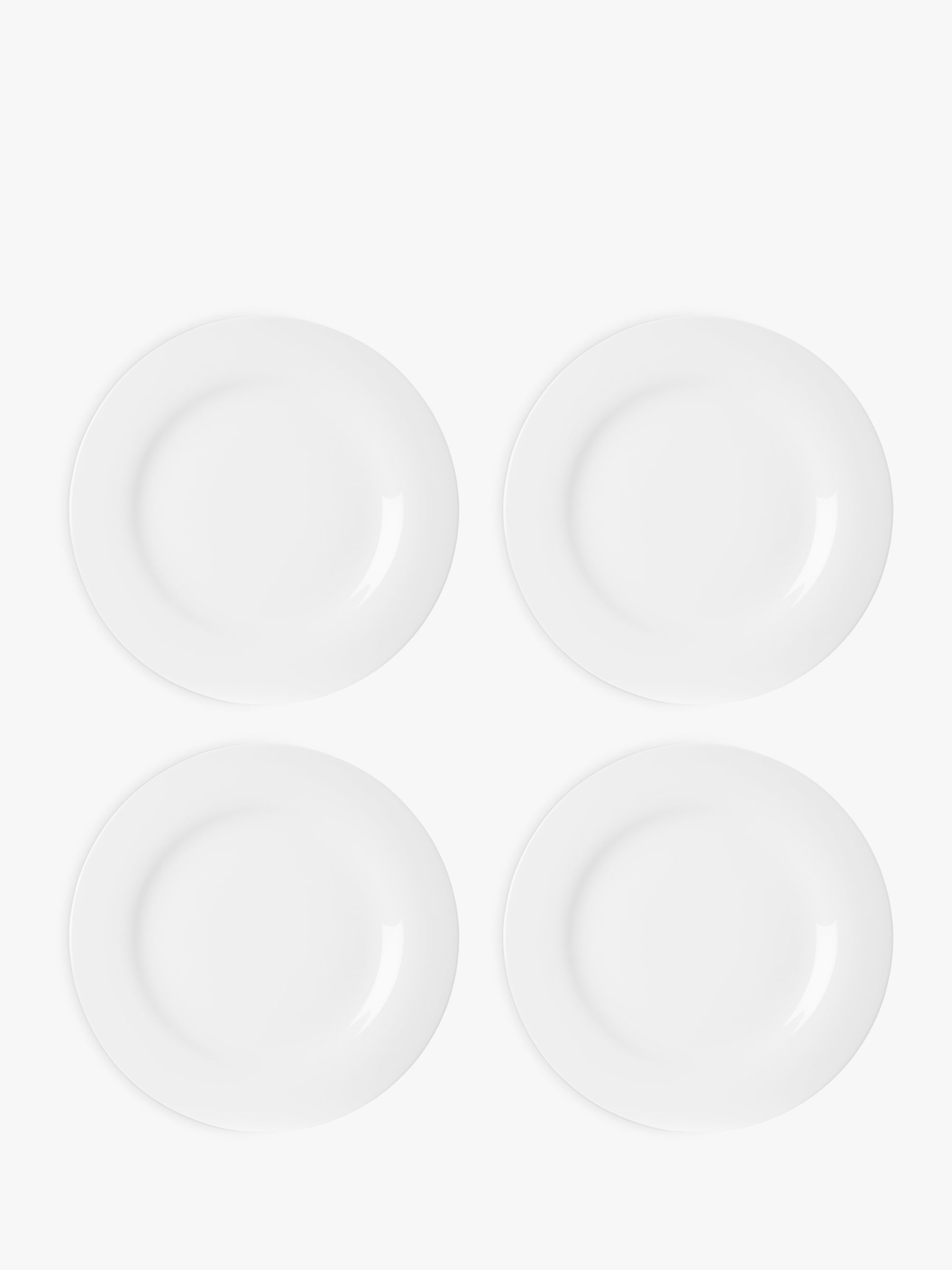 John Lewis ANYDAY Dine Rim Side Plates, Set of 4, 22cm, White