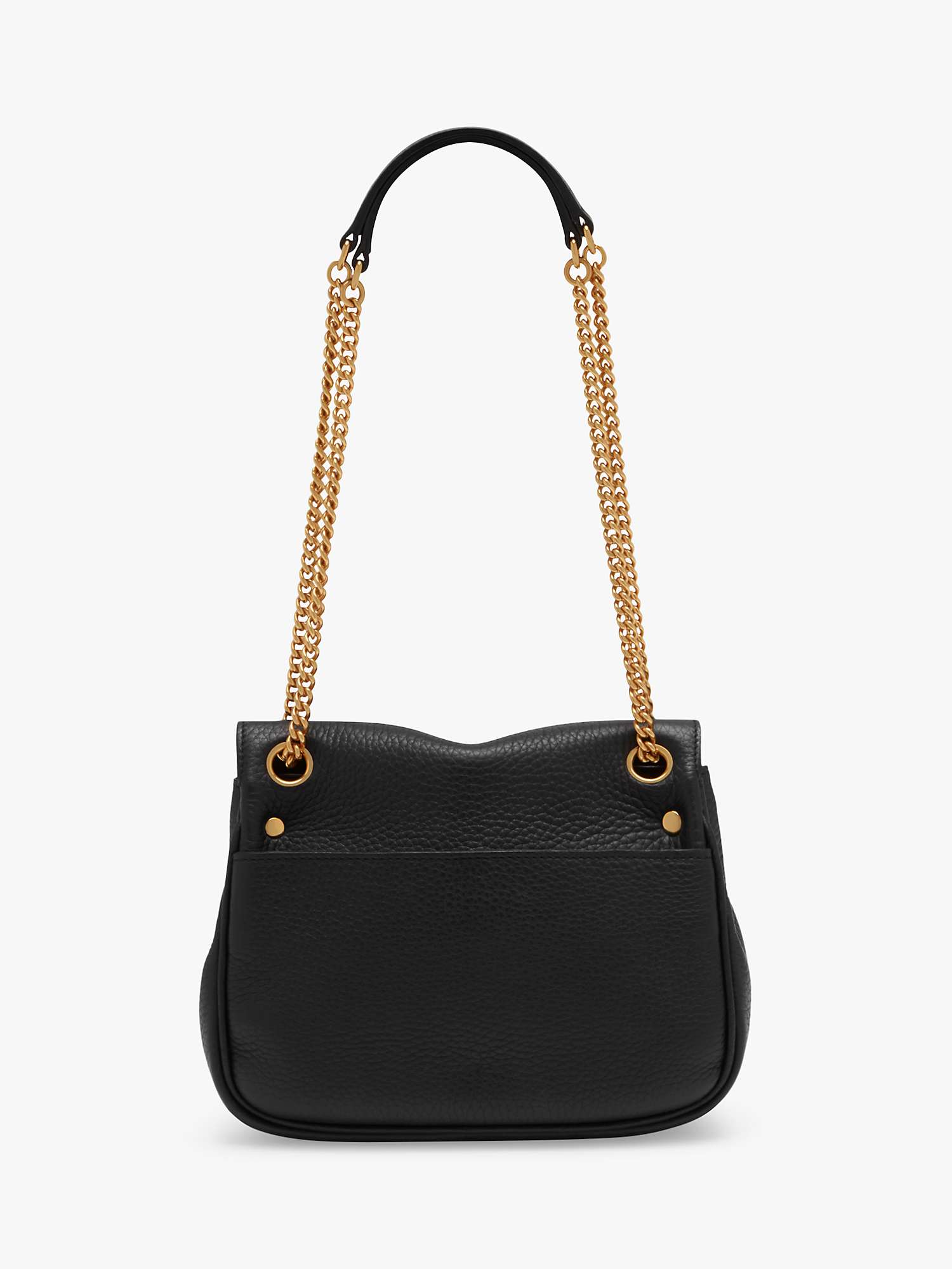 Mulberry Small Darley Heavy Grain Leather Shoulder Bag, Black at John ...