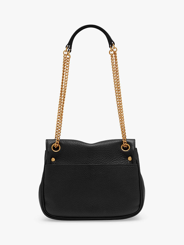 Mulberry Small Darley Heavy Grain Leather Shoulder Bag, Black at John ...
