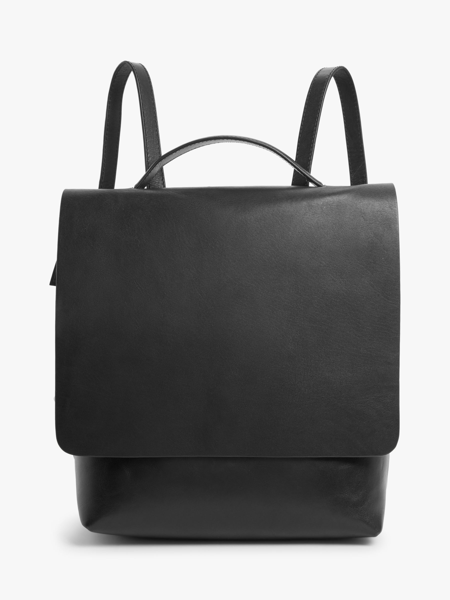 John Lewis & Partners Leather Alina Backpack, Black