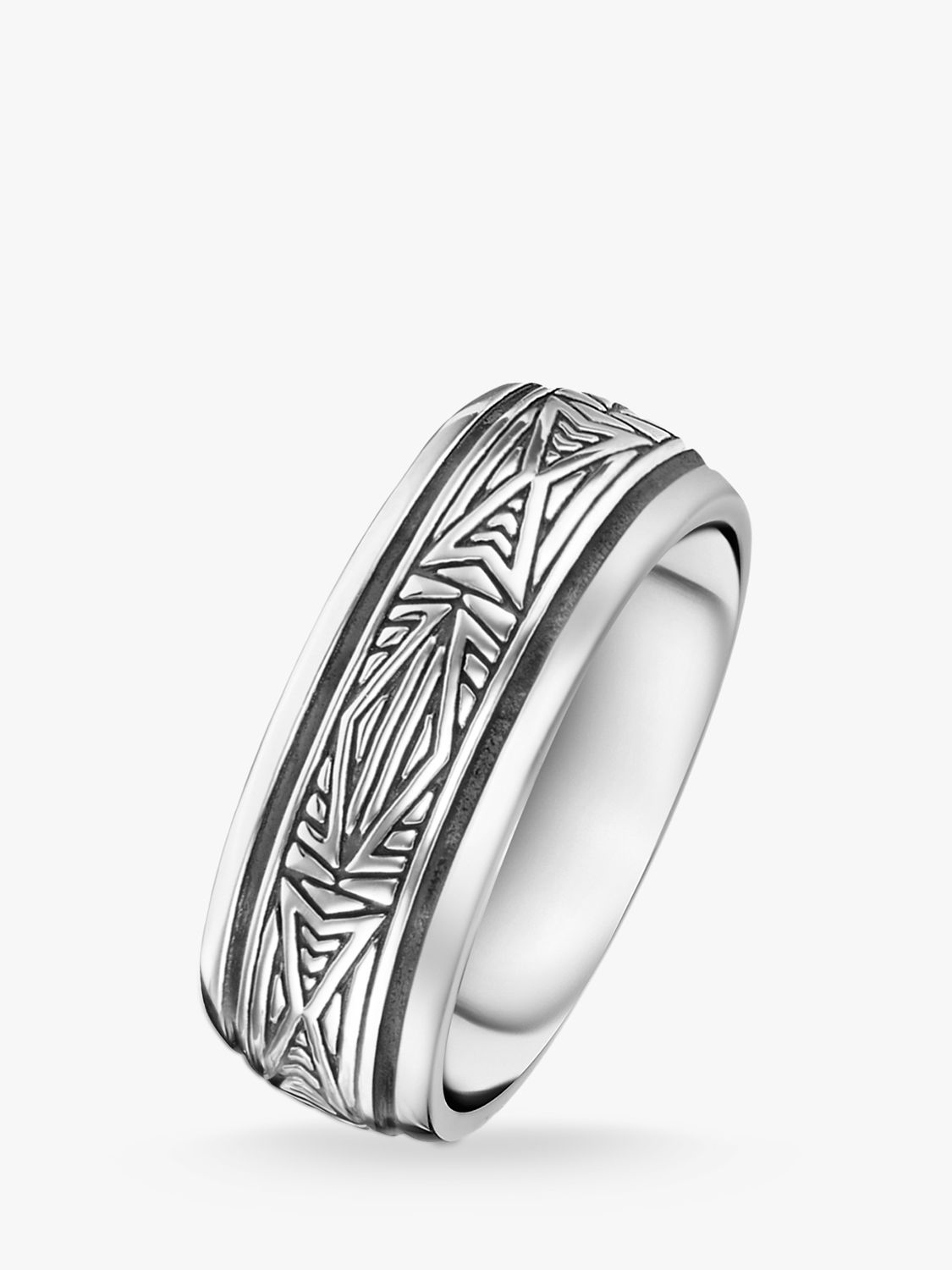 THOMAS SABO Men's Rebel Textured Ring, Silver