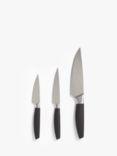 John Lewis ANYDAY Soft Grip Stainless Steel Kitchen Knife Set, 3 Piece