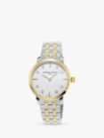 Frederique Constant FC-200STDS3B Women's Diamond Two-Tone Bracelet Strap Watch, Gold/Silver