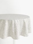 John Lewis & Partners Wipe Clean PVC Hidcote Floral Print Round Tablecloth, Grey, Dia.180cm