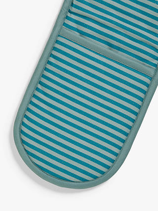 John Lewis & Partners Striped Double Oven Glove, Teal