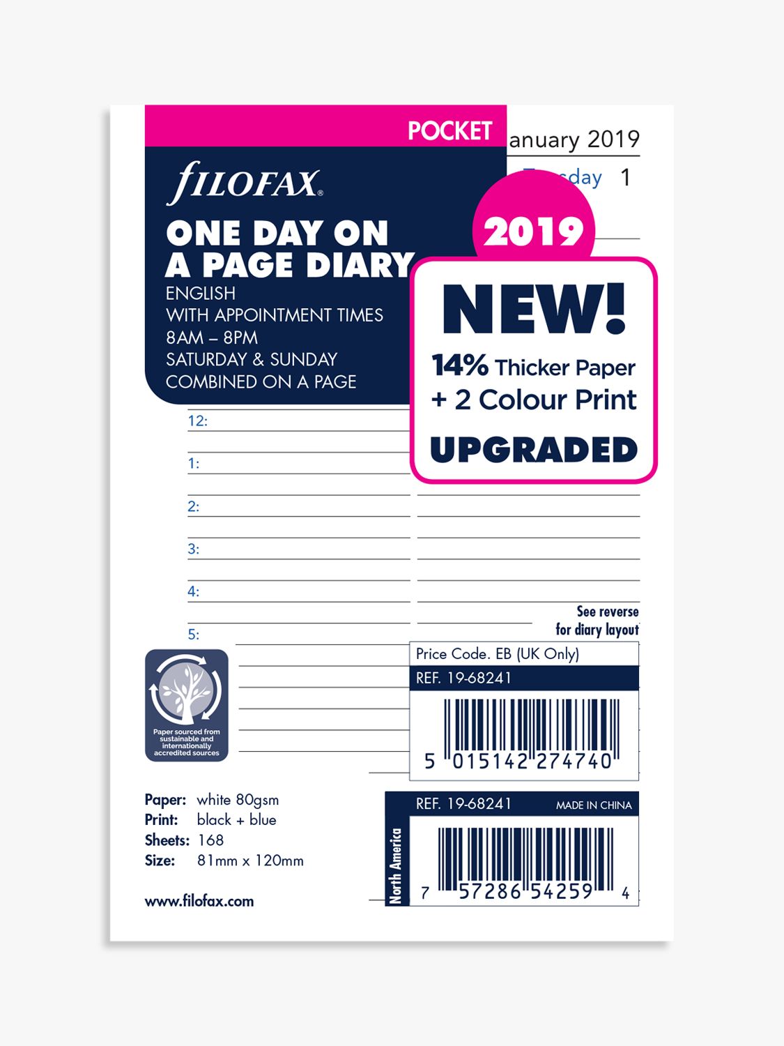 Filofax Pocket Day Per Page with Appointments Diary Insert 2020 review