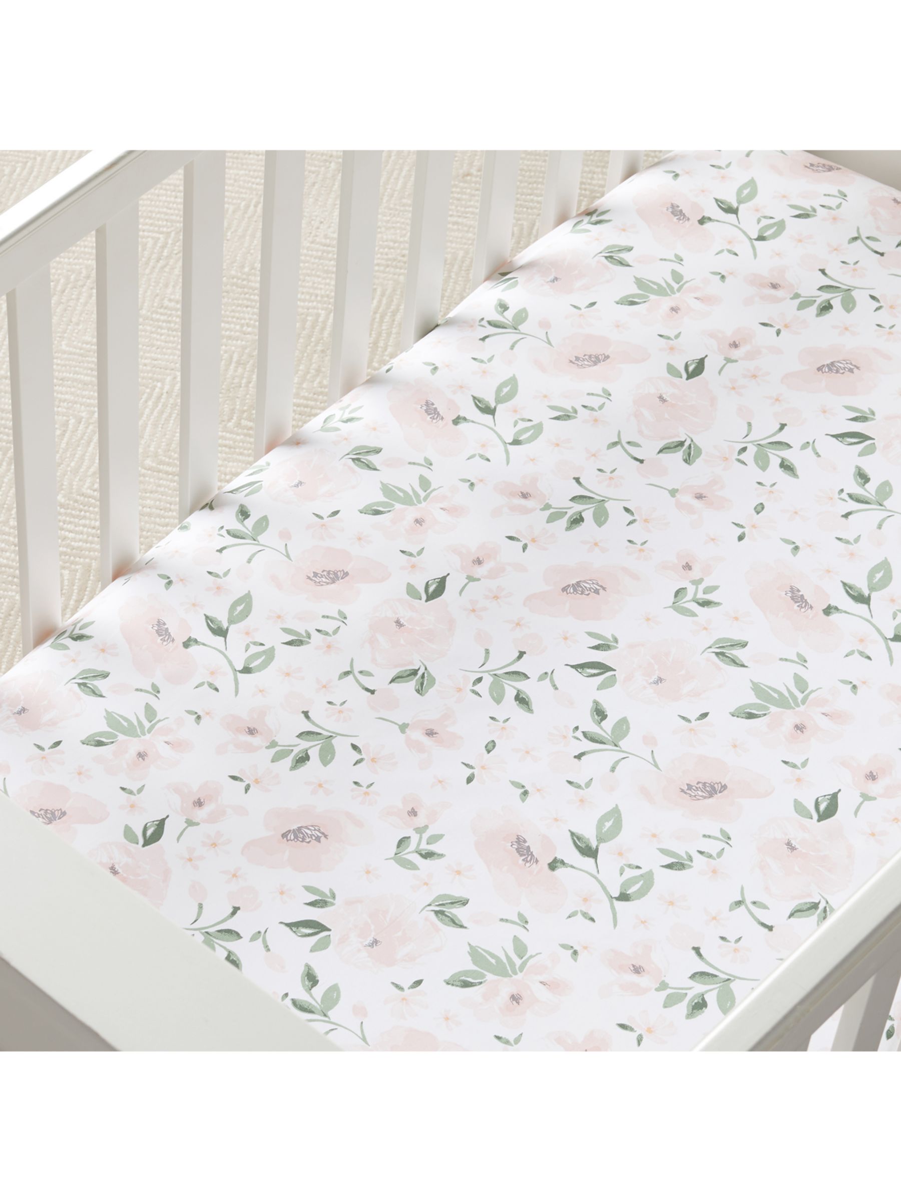 Pottery Barn Kids Organic Cotton Meredith Floral Fitted Cotbed Sheet ...