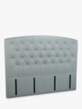 John Lewis Rouen Full Depth Upholstered Headboard, Super King Size, Soft Touch Chenille Duck Egg