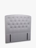 John Lewis Rouen Full Depth Upholstered Headboard, Double, Cotton Effect Grey