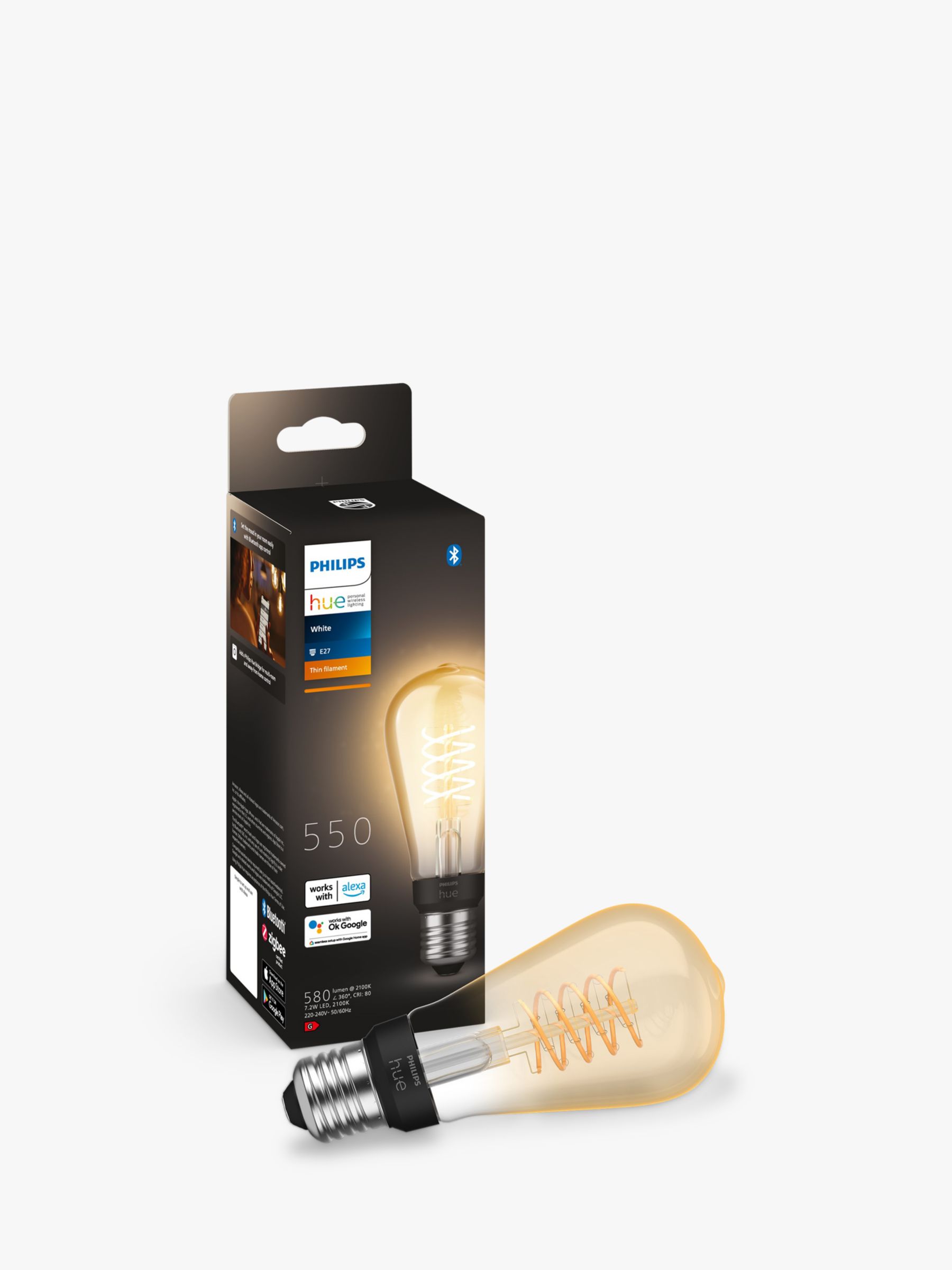 Photo of Philips hue wireless lighting white 7w es led smart dimmable filament bulb st64 e27