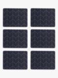 John Lewis Cork-Backed Deco Placemats, Set of 6, Navy/Gold