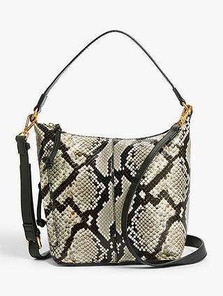 AND/OR Compact Zip Top Leather Hobo Bag