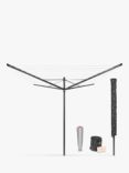 Brabantia Lift-O-Matic Rotary Clothes Outdoor Airer Washing Line with Ground Spike, Cover, Peg Bag and Pegs, 50m, Anthracite