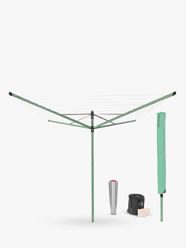 Brabantia 60m Lift-O-Matic Large Rotary Airer Washing Line with Metal Soil Spear 