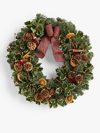 John Lewis & Partners Traditions Red Real Wreath