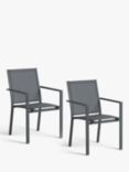 John Lewis Miami Garden Dining Chair, Set of 2, Grey