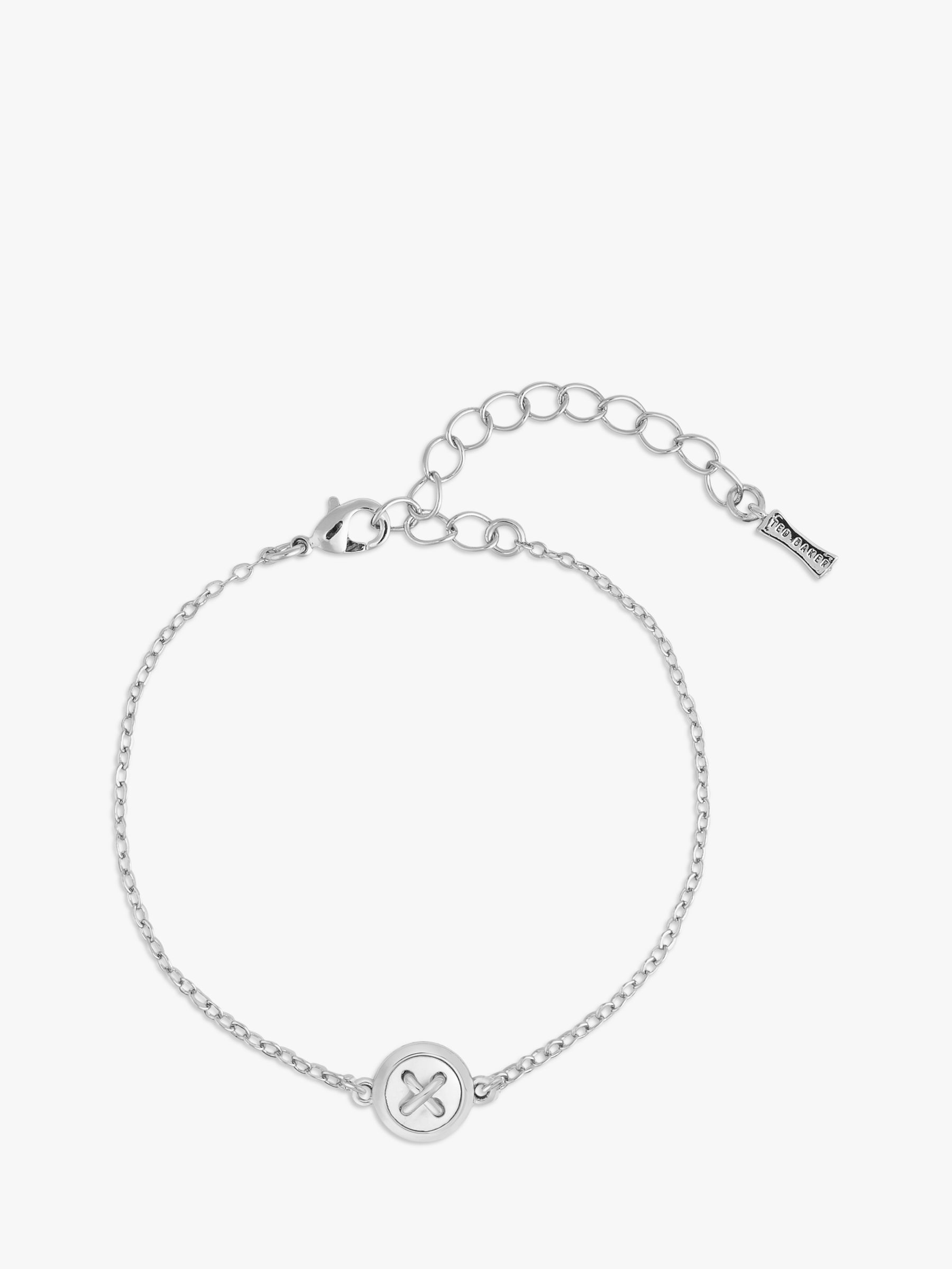 Ted Baker Brenna Mother of Pearl Button Chain Bracelet, Silver