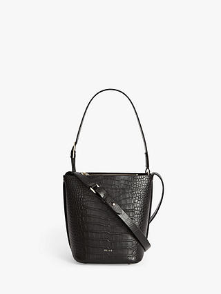 Reiss Hudson Mini Leather Bucket Bag