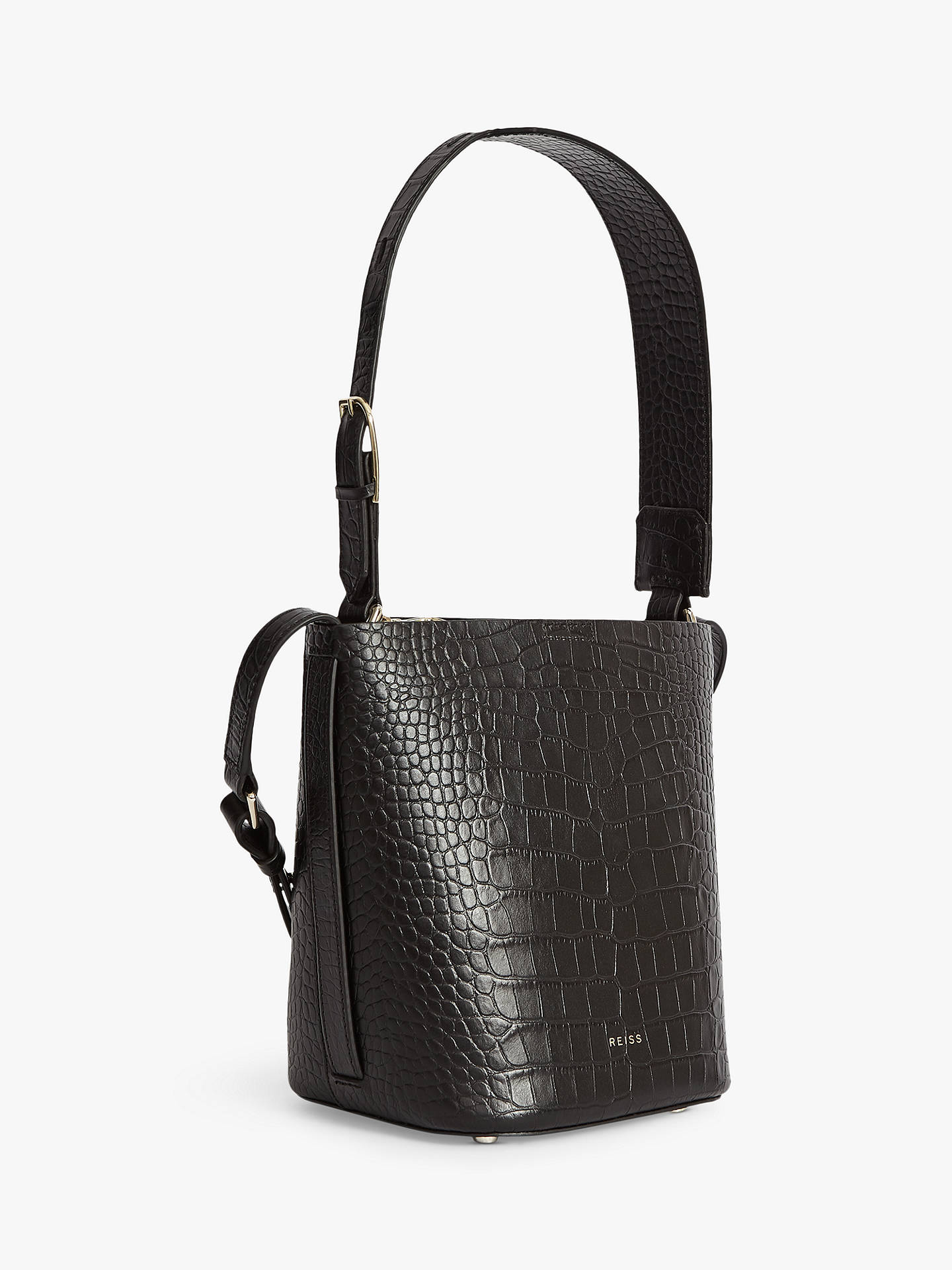 Reiss Hudson Mini Leather Bucket Bag at John Lewis & Partners
