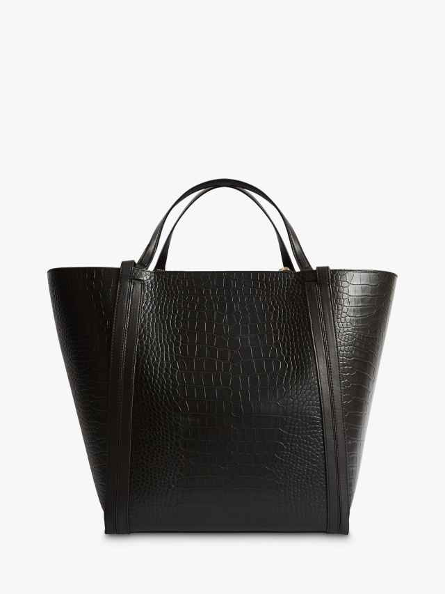 Reiss Allegra Leather Tote Bag Black