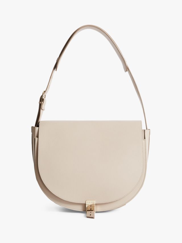 Reiss Hurlingham Leather Shoulder Bag Soft Truffle