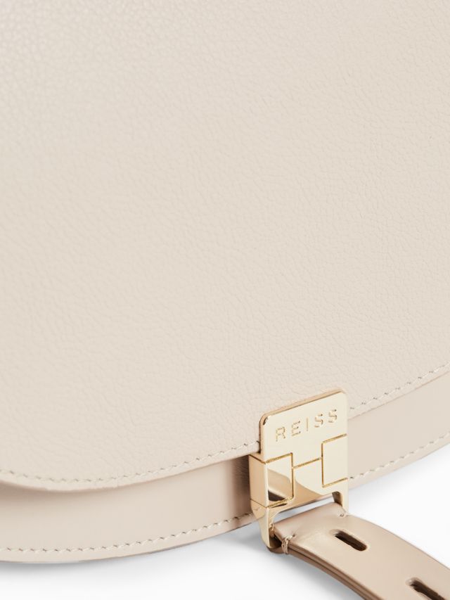 Reiss Hurlingham Leather Shoulder Bag Soft Truffle