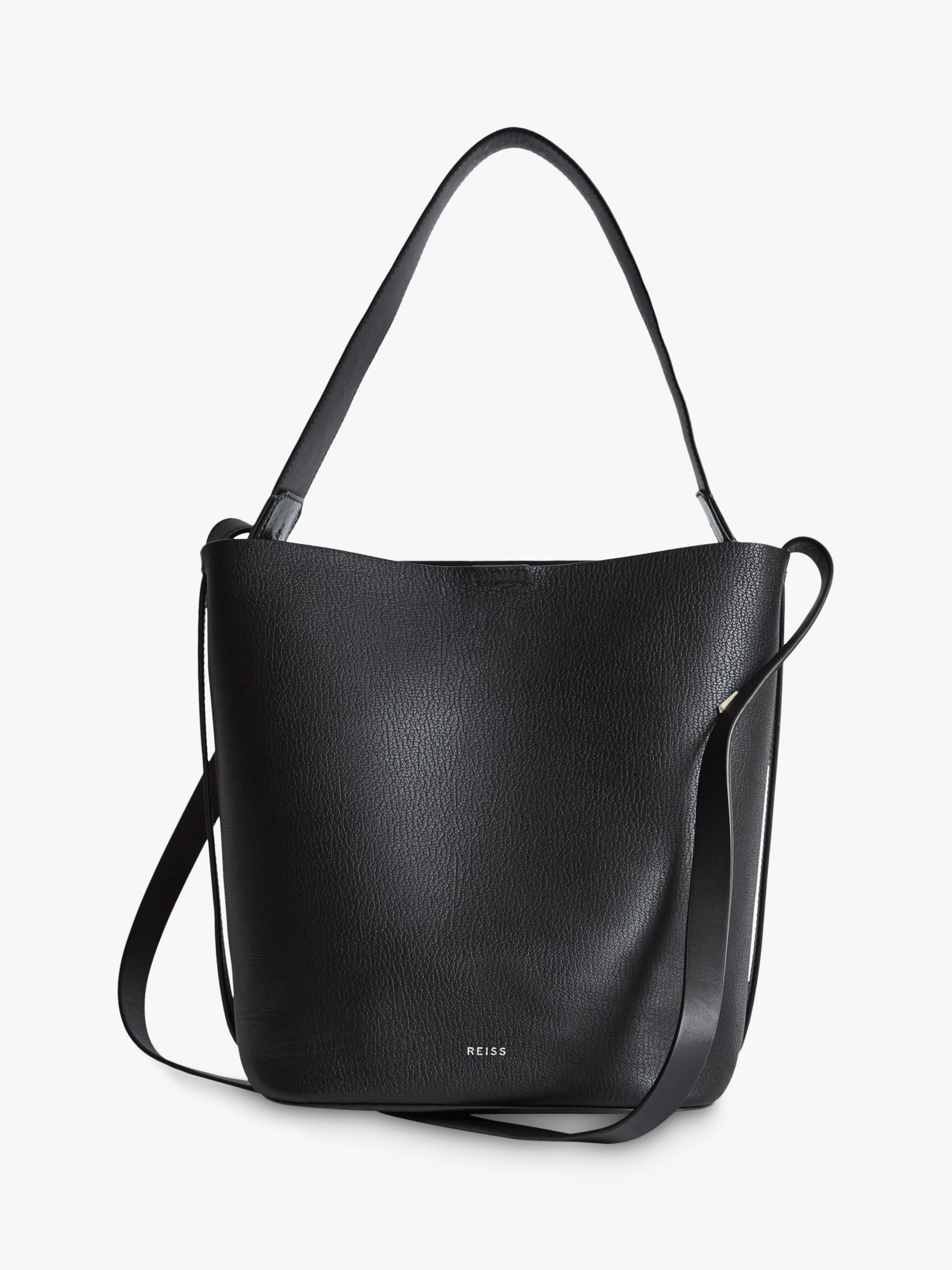 Reiss Hudson Leather Bucket Bag at John Lewis & Partners