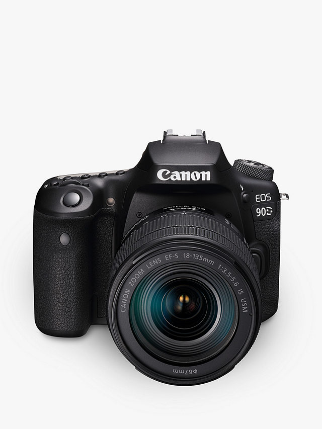 Canon EOS 90D Digital SLR Camera with 18-135mm Lens, 4K Ultra HD, 32.5MP, Wi-Fi, Bluetooth, Optical Viewfinder, 3" Vari-Angle Touchscreen