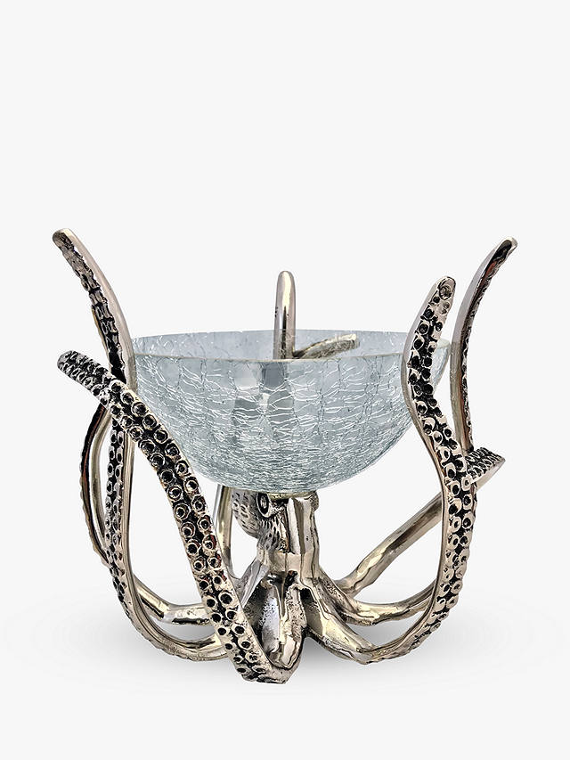 Culinary Concepts Mini Octopus Stand and Glass Bowl, 450ml, Silver
