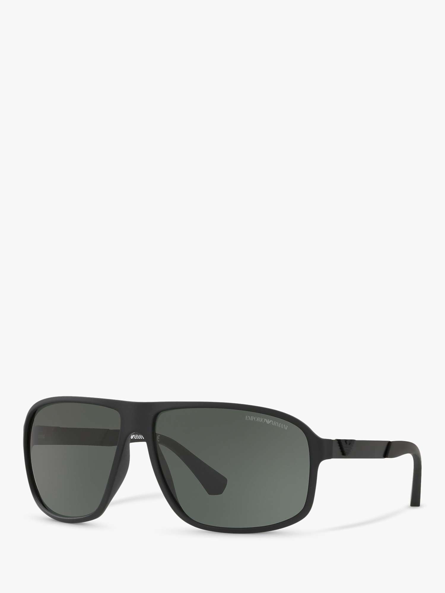 Emporio Armani EA4029 Men's Square Sunglasses, Black/Grey at John Lewis ...