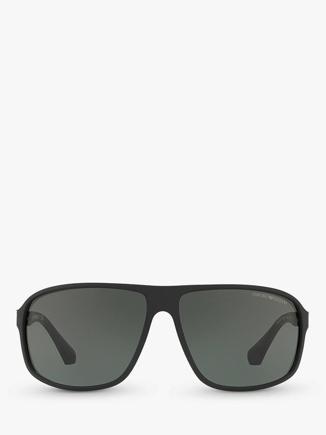 Emporio Armani EA4029 Men's Square Sunglasses, Black/Grey