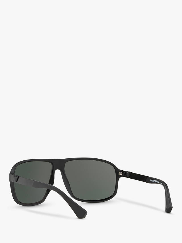 Emporio Armani EA4029 Men's Square Sunglasses, Black/Grey