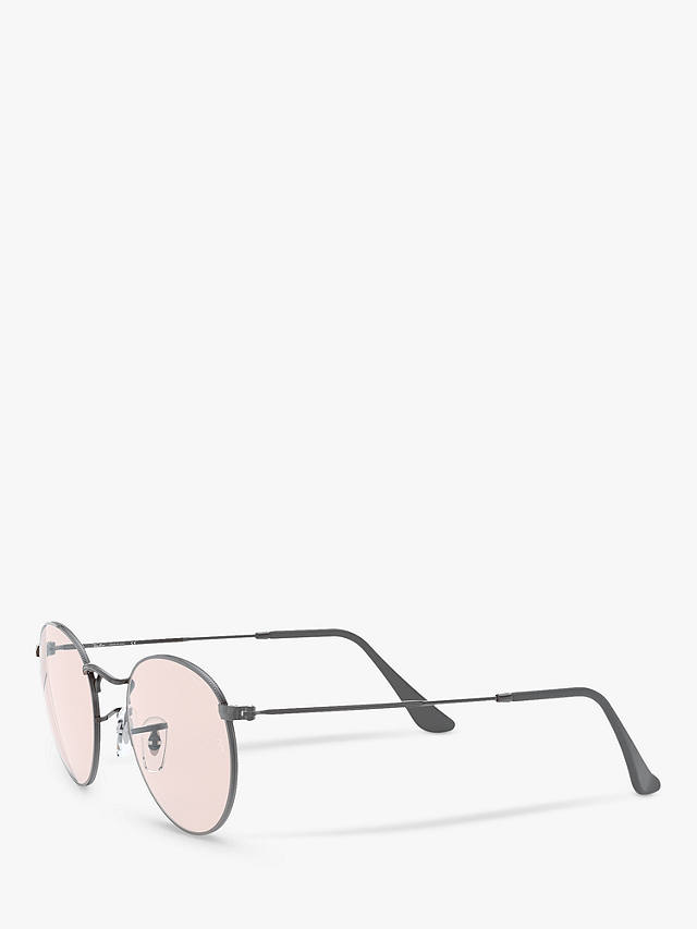 Ray-Ban RB3447 Men's Round Metal Sunglasses, Grey/Pink