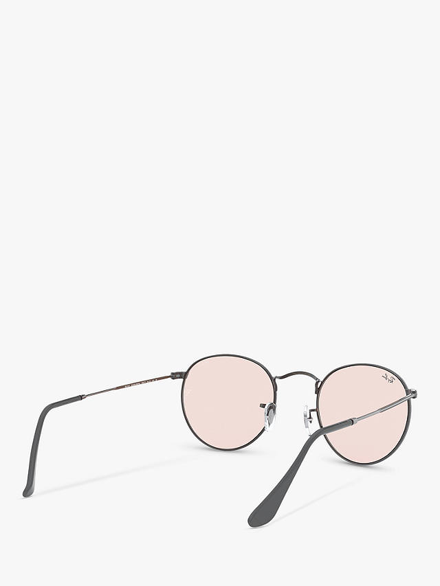 Ray-Ban RB3447 Men's Round Metal Sunglasses, Grey/Pink