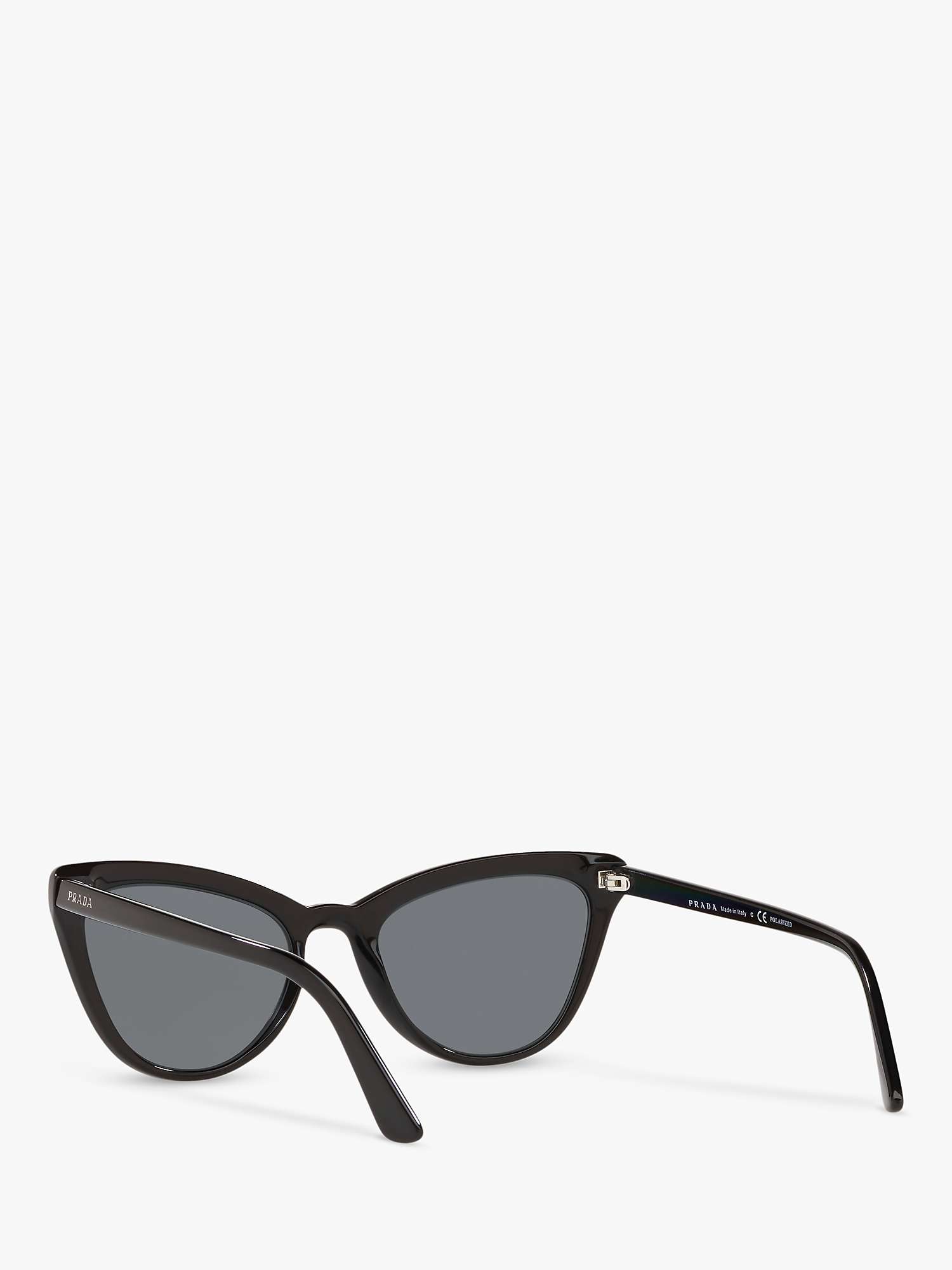 Buy Prada PR 01VS Women's Polarised Cat's Eye Sunglasses, Black/Grey Online at johnlewis.com